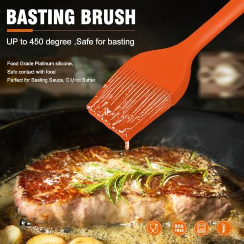 Walfos 600℉ Heat Resistasnt Pastry Brushes, BPA Free Silicone Basting Brush - Image 3
