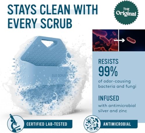 Sud Scrub® Antimicrobial Silicone Body Scrubber, Exfoliating Body Brush - Image 2