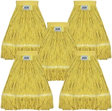KLHB‑YF 21 Oz Heavy‑Duty Yellow Cotton Mop Head Replacement, Fade‑Resistant by KLHB-YF