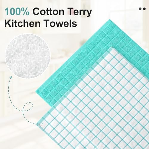 Homaxy Large Premium Cotton Kitchen Towels 16"x 28", 12 Pack - Image 2