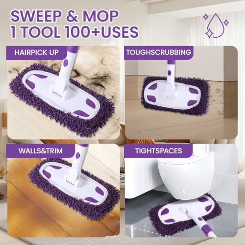 Sweeper Mop System with 3 Reusable Microfiber Mop Pads - Image 3
