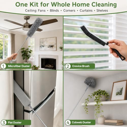10-Piece Duster with Extension Pole, Cobweb Duster - Image 6