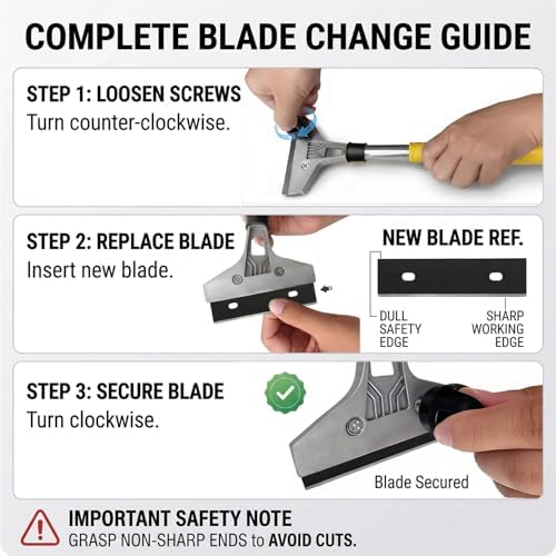 30 Pack 4 Inch Scraper Blades, High-Carbon Steel, - Image 4
