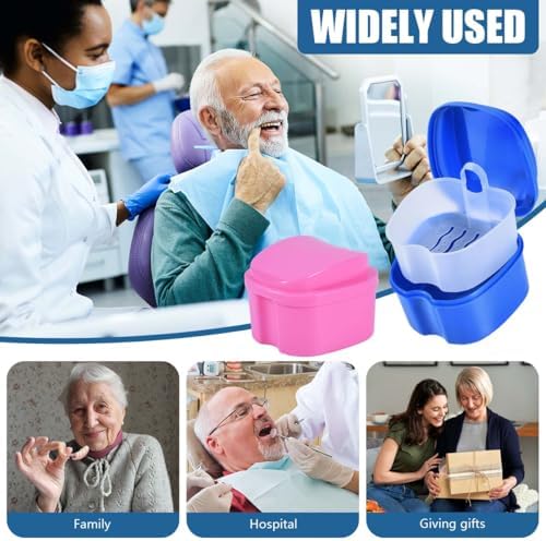 KISEER 2 Pack Denture Bath Case Cup Box Holder Storage Container - Image 6