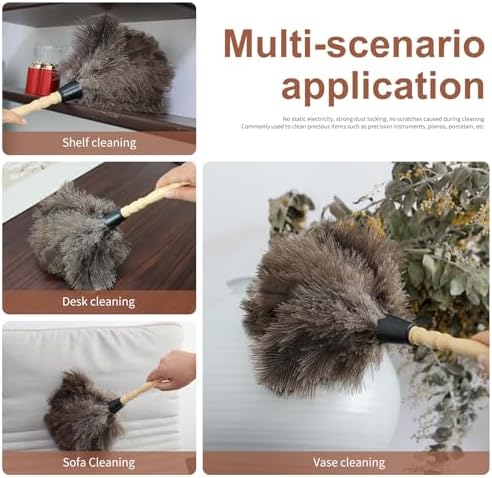 Ostrich Feather Duster 14" Natural Handheld Reusable Feathers Dusters - Image 5