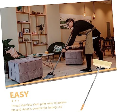 Wooden House Broom Static Soft Bristle Broom Metal Handle - Image 5