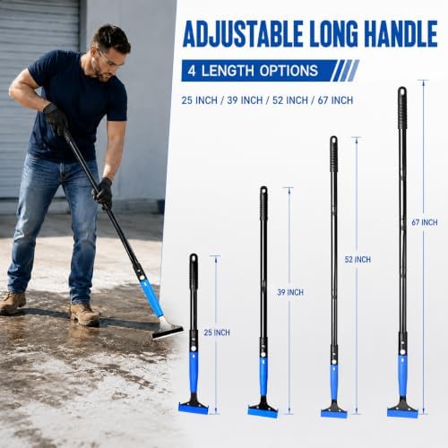 Adjustable Long Handle Floor Scraper 8-67 Inch, Heavy Duty - Image 2