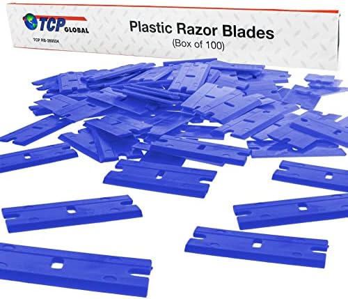 TCP Global 100 Piece Plastic Razor Scraper Blades by TCPGlobal