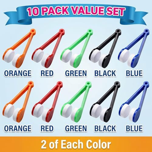 Houlishu10PCS Mini Eyeglass Cleaner Brush, Portable Microfiber Sunglasses - Image 2