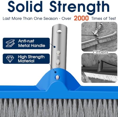 TidyMister 17.5" Pool Brush Head, Wave Bristles Pool Scrub Brush - Image 5