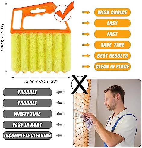 Maxdot 12 Pcs Blind Cleaner Duster Tool, 7 Finger Dusting Cleaner Tool - Image 2