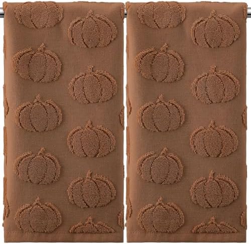 Mindsoft 2 Pcs Fall Hand Towels 3D Pumpkin Jacquard by Mindsoft
