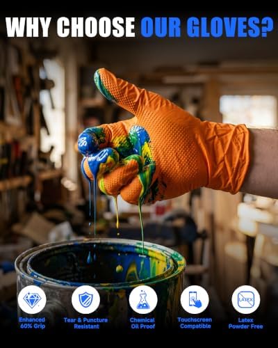 wcy 9 Mil Heavy Duty Mechanic Disposable Nitrile Gloves, 800 Ct - Image 3