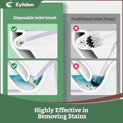 Eyliden Disposable Toilet Brush Set, Wand - Image 5
