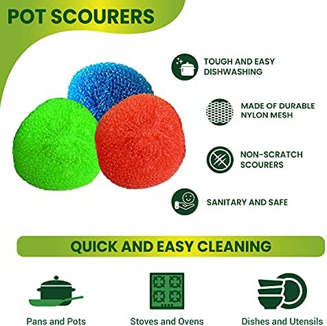 SCRUBIT 18 Round Nylon Dish Scrubber Scouring Pads - Image 5