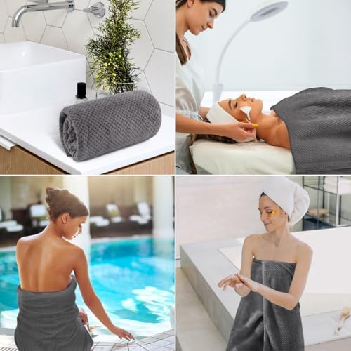 HOMEXCEL 4PK Bath Towel Set, 30x60 in, Absorbent Large Towels - Image 7