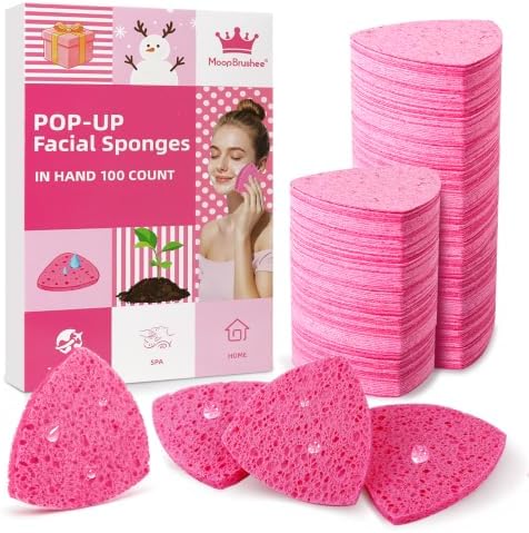 100 Count Compressed Facial Sponges, Triangle Face Sponges by Unknown