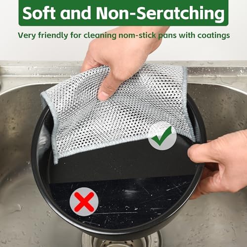 6PCS Double-Layer Wire Dishcloth, Non-Scratch Wire Dishwashing Rags - Image 4