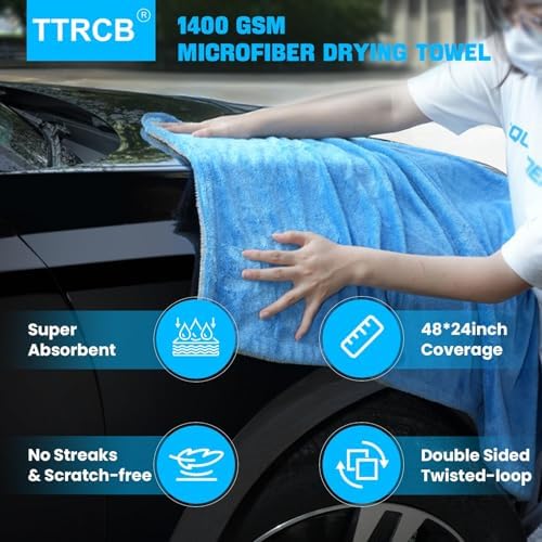 TTRCB 2 Pack Car Drying Towels, Extra Large Microfiber Towels - Image 2