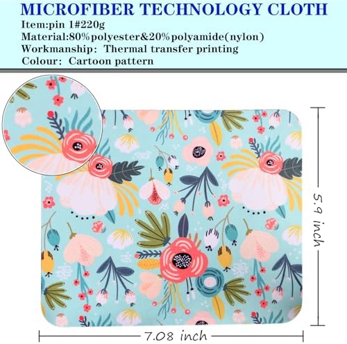 12Pcs Multicolor Flowers Drawing Microfiber Cleaning Cloths - Image 4