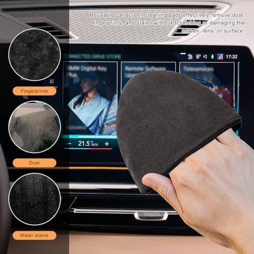 2 PCS Car Screen Cleaner, Triangle Microfiber Cloth Non-Scratch Auto - Image 4