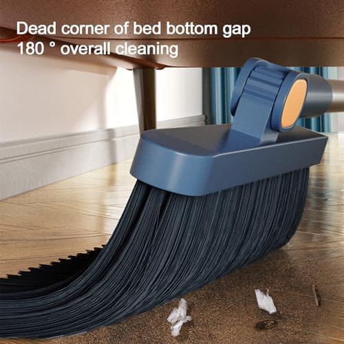 Generic Broom with Dustpan Combo Set, 180° Rotating 37"" Long Handle Broom and - Image 6