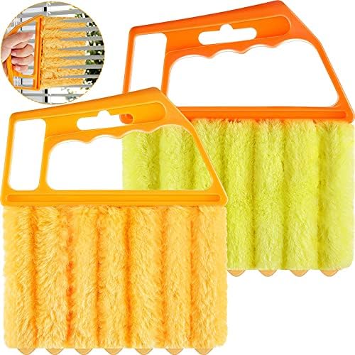 Geiserailie 2 Pcs Window Venetian Blind Cleaner Duster Tool Washable 7 Fingers by Geiserailie
