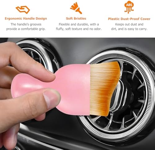 Car Detailing Brush, Scratch Free Soft Bristles Dust Brush Auto Interior - Image 3