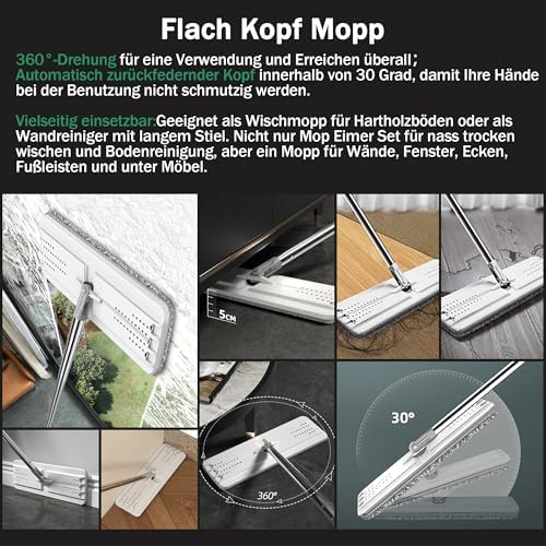 JOYMOOP 13" Microfiber Flat Mop Head Replacement Pad - Image 2