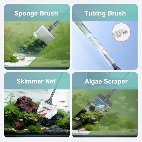 Carefree Fish 4IN1 Aquarium Cleaning Tools Long Handle Algae Scraper - Image 3