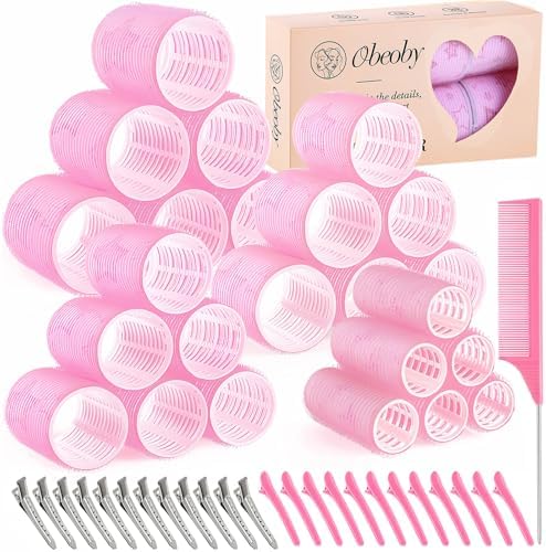 obeoby 4 Sizes Hair Rollers for Women Self-Grip Curlers Set by obeobyhairaccessories