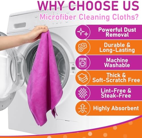 Newwiee 3 Pcs Extra Large Microfiber Cleaning Cloth - Image 4