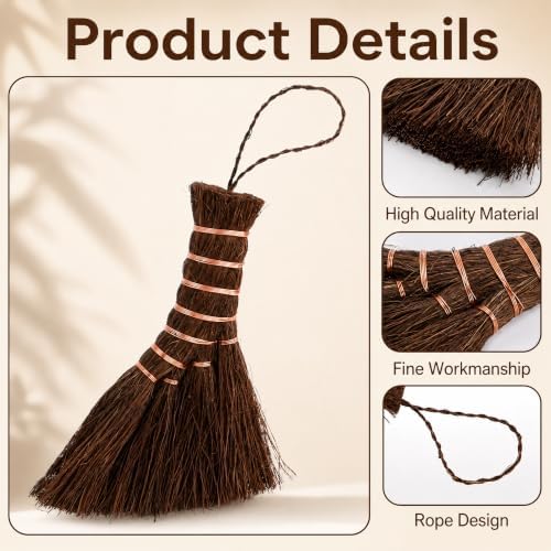 Fasmov 3 Pack Bonsai Broom Brush, Natural Straw Broom - Image 3