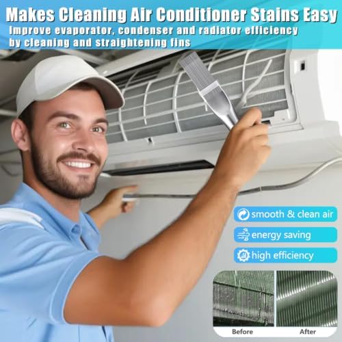 6 Pcs AC Fin Comb Straightener & Coil Cleaner Brush Kit - Image 2