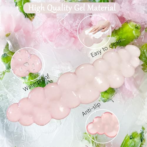 Gel Cloud Wrist Rest for Keyboard and Mouse Gradient Light Pink Clear Keyboard - Image 6