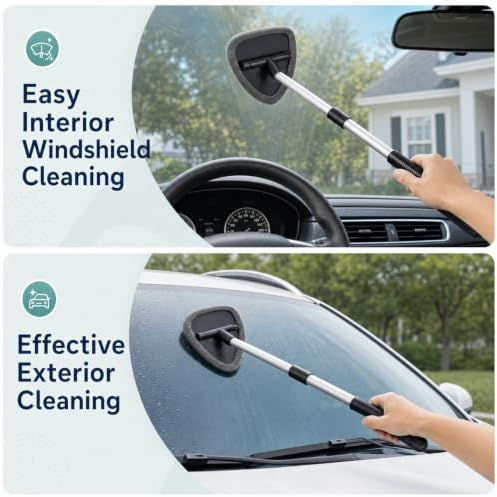 9 PCS Windshield Cleaning Kit, Car Cleaning Kit Interior Cleaner Extendable Car - Image 4