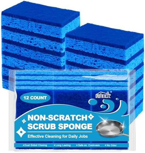 HOMEXCEL Sponges Kitchen 12 PK, Non-Scratch Dish Sponge by HOMEXCEL