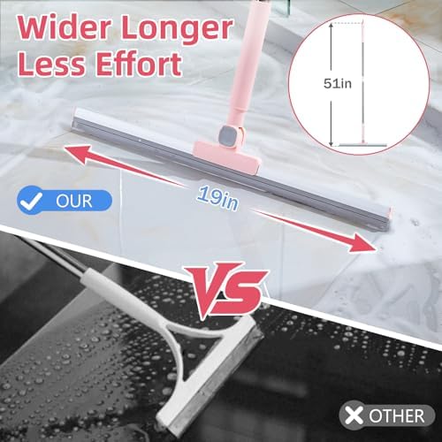 19" Floor Squeegee with Long Handle - Image 2