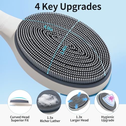 Extendable Silicone Back Scrubber-17.5"-32", 4X Firm Exfoliation - Image 4