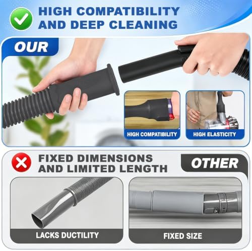 PetOde 5Pack Dryer Vent Cleaner Kit Vacuum Hose Attachment Black 31.5" - Image 2