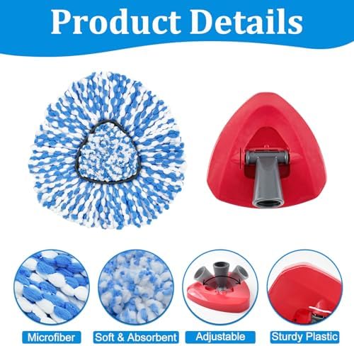 Mop Heads Replacements for O-Cedar RinseClean 2-Tank Spin Mop, Mop Replace Head - Image 3