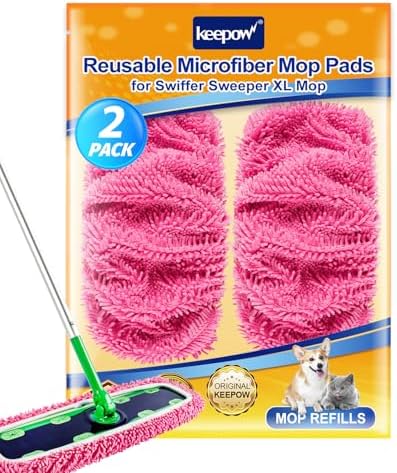 KEEPOW Reusable Microfiber Mop Pads by KEEPOW