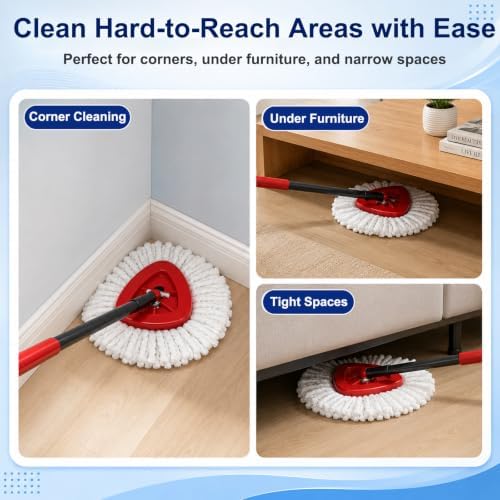 8Pack Spin Mop Replacement Heads, 100% Microfiber, Household Floor Cleaning - Image 6
