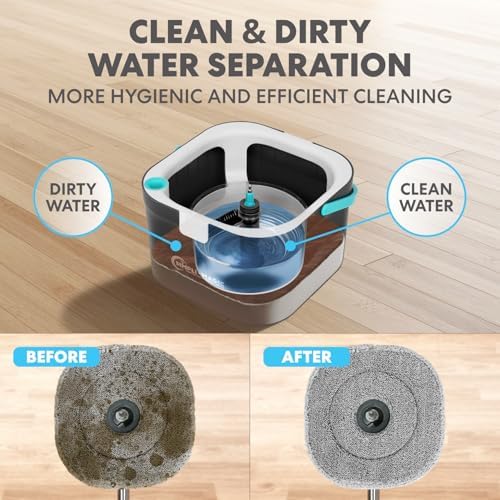 Simpli-Magic 360° Square Spin Mop and Bucket System – Dual Compartment - Image 2