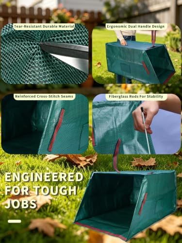 57 Gal Dustpan Yard Waste Bags Heavy Duty Reusable - Image 4