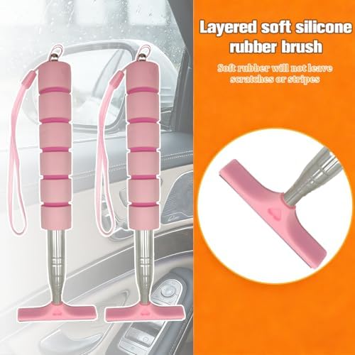 2PCS Car Side Mirror Squeegee, Retractable Vehicle Rear View Mirror Cleaning - Image 5
