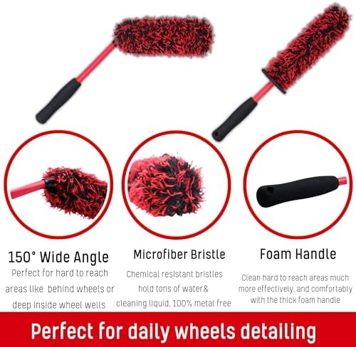 oesee Microfiber Wheel Brush Kit- Microfiber Wheel Brush, Long Handle Wheel - Image 6