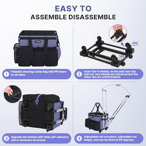 JKAOO Large Rolling Cleaning Caddy Bag - Image 4