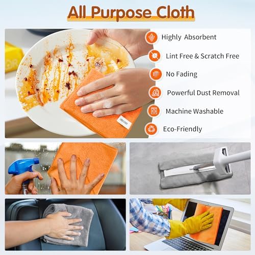 FIXSMITH Microfiber Cleaning Cloth -Pack of 8, Highly Absorbent Cleaning Rags - Image 5