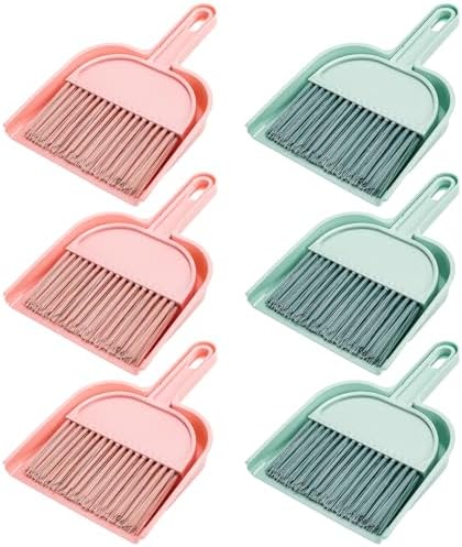 Jucoan 6 Pack Dustpan and Brush Set, Small Portable Handheld Dustpan and Brush by Jucoan